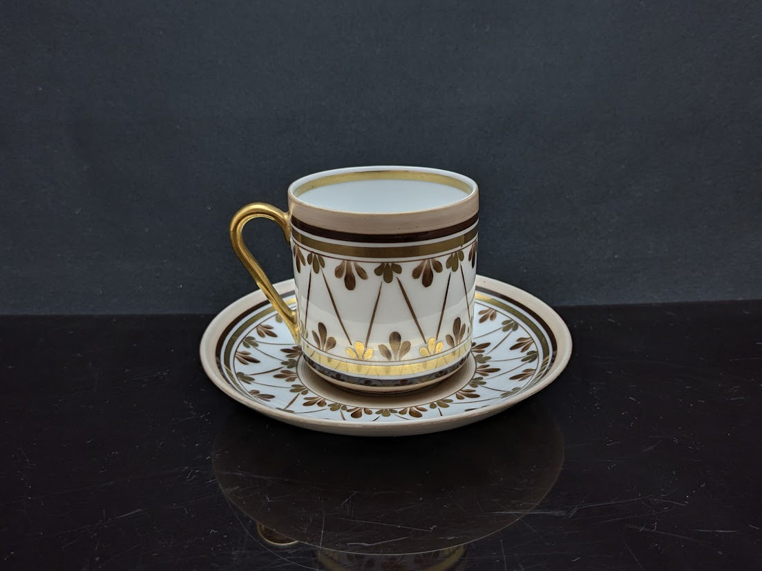 ARABIA/アラビア OCモデル デミタスカップ＆ソーサー ブラウン×ゴールド クローバー hand-painted [2]