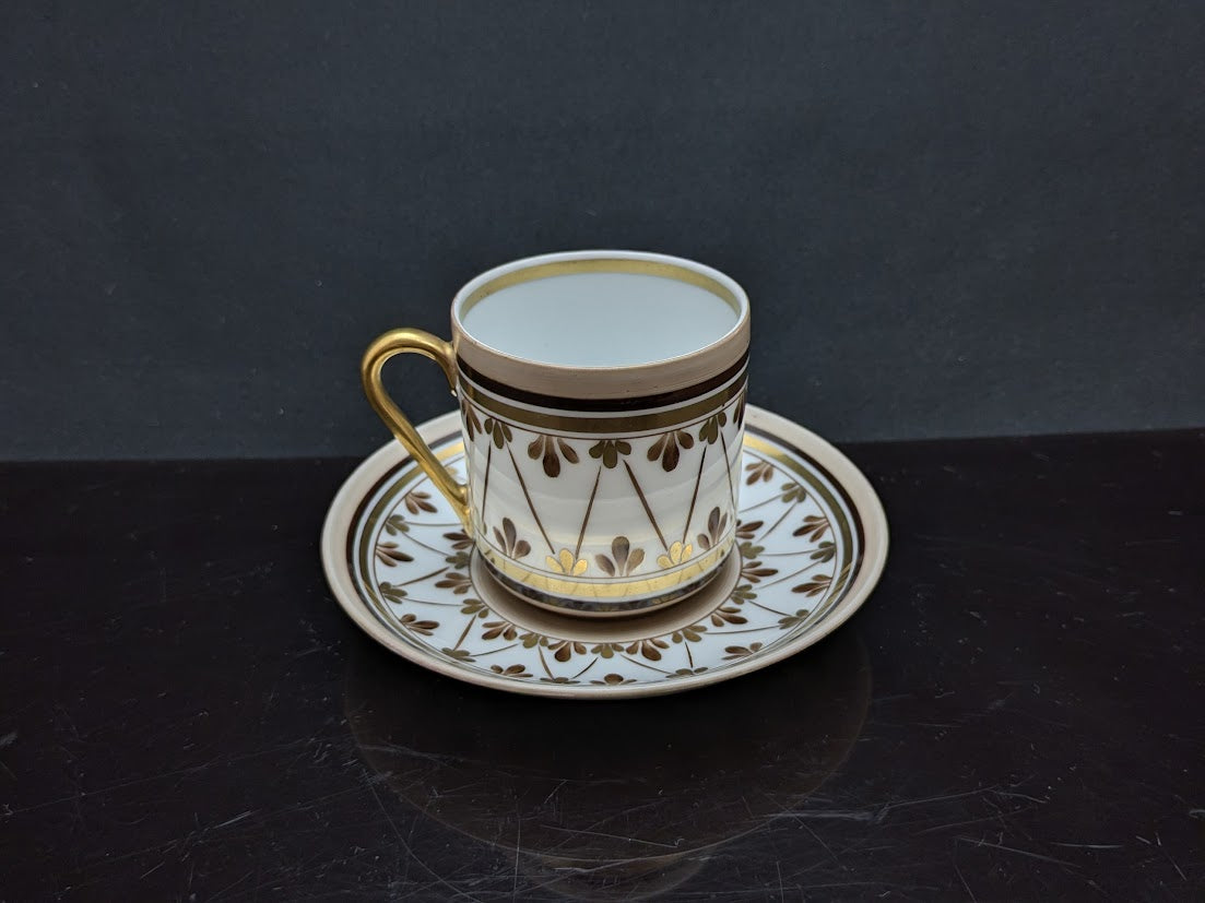 ARABIA/アラビア OCモデル デミタスカップ＆ソーサー ブラウン×ゴールド クローバー hand-painted [2]