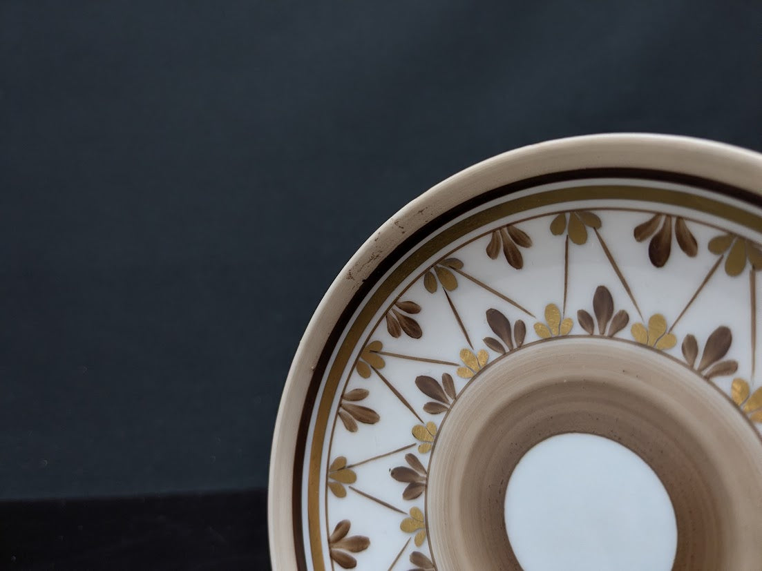 ARABIA/アラビア OCモデル デミタスカップ＆ソーサー ブラウン×ゴールド クローバー hand-painted [2]