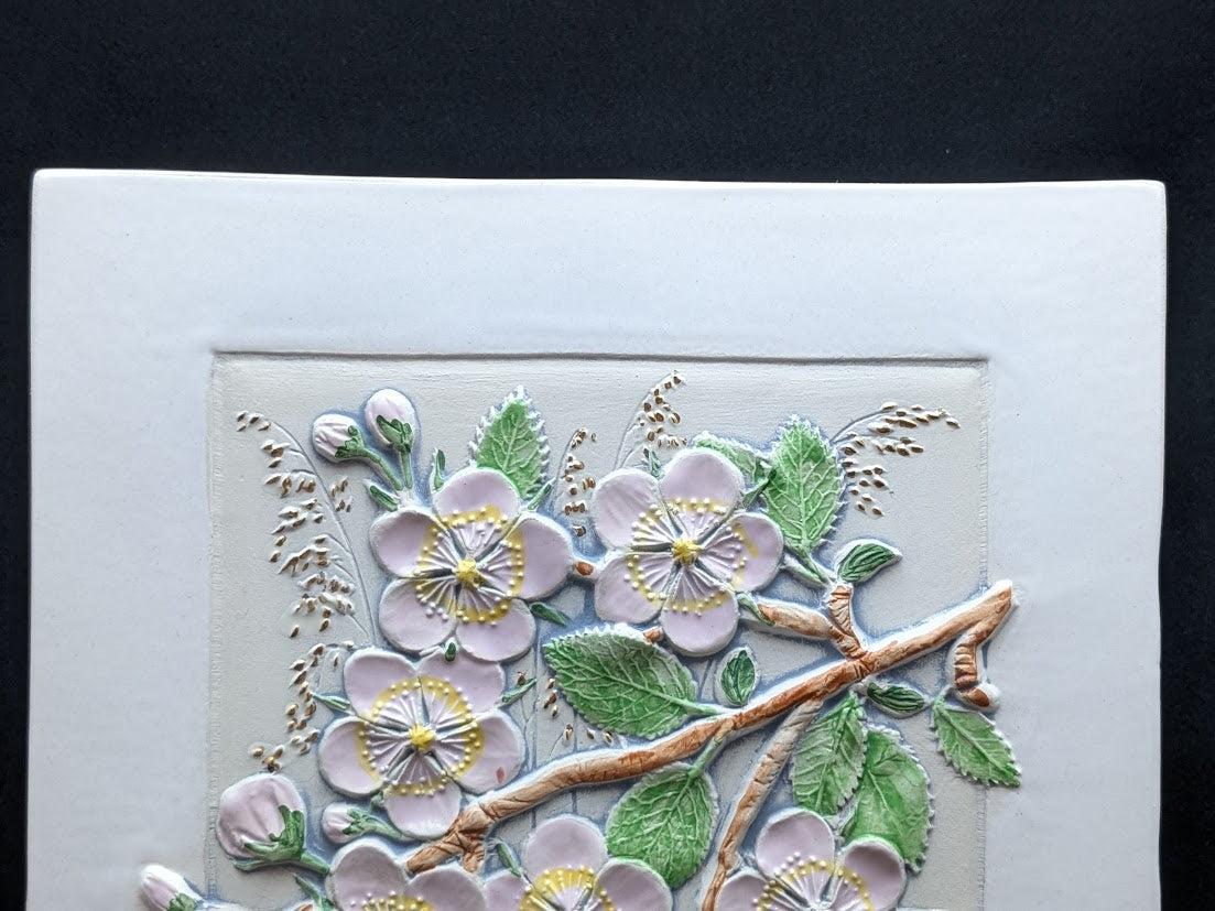 レア！ Jie Gantofta/ジィガントフタ Aimo Nietosvuori/アイモニエトスヴオリ 陶板 桜 ブランドシール付き