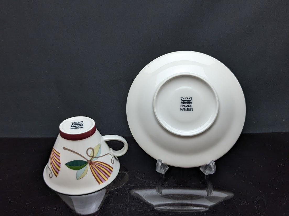 ARABIA/アラビア Harlekin/ハレキン KARNEVAL/カーニバル Inkeri Leivo/インケリレイヴォ コーヒーカップ&ソーサー [1]