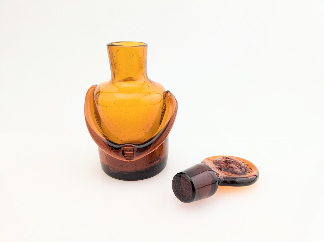 Boda/ボダ Erik Hoglund/エリックホグラン アンバー カットサインあり ボトル デカンタ 人型