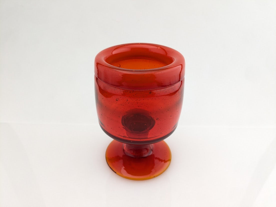 Boda/ボダ Erik Hoglund/エリックホグラン 赤 レッド カットサインあり コブレット フラワーベース ベース 花瓶 H14cm