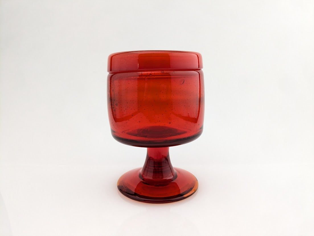 Boda/ボダ Erik Hoglund/エリックホグラン 赤 レッド カットサインあり コブレット フラワーベース ベース 花瓶 H14cm