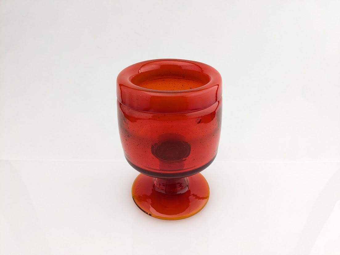 Boda/ボダ Erik Hoglund/エリックホグラン 赤 レッド カットサインあり コブレット フラワーベース ベース 花瓶 H14cm