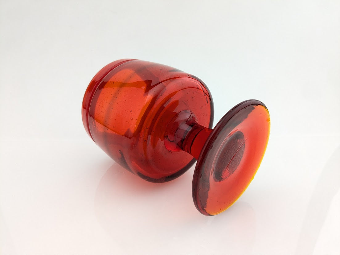 Boda/ボダ Erik Hoglund/エリックホグラン 赤 レッド カットサインあり コブレット フラワーベース ベース 花瓶 H14cm