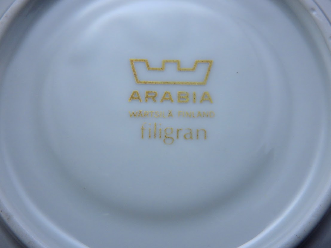 ARABIA/アラビア Filigran/フィリグラン Raija Uosikkinen/ライヤ・ウオシッキネン コーヒーカップ&ソーサー 超美品 [1]