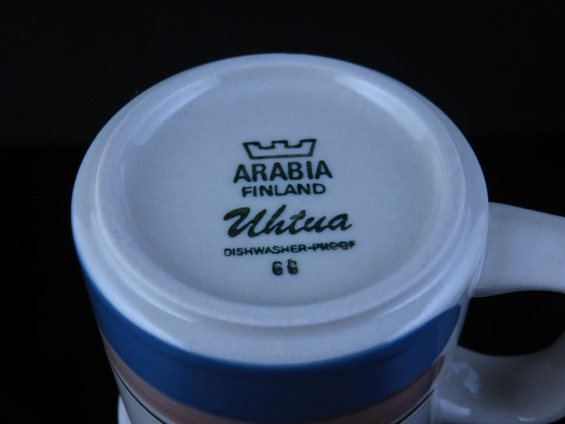 ARABIA/アラビア Uhtua/ウートゥア Dハンドル モーニングカップ&ソーサー