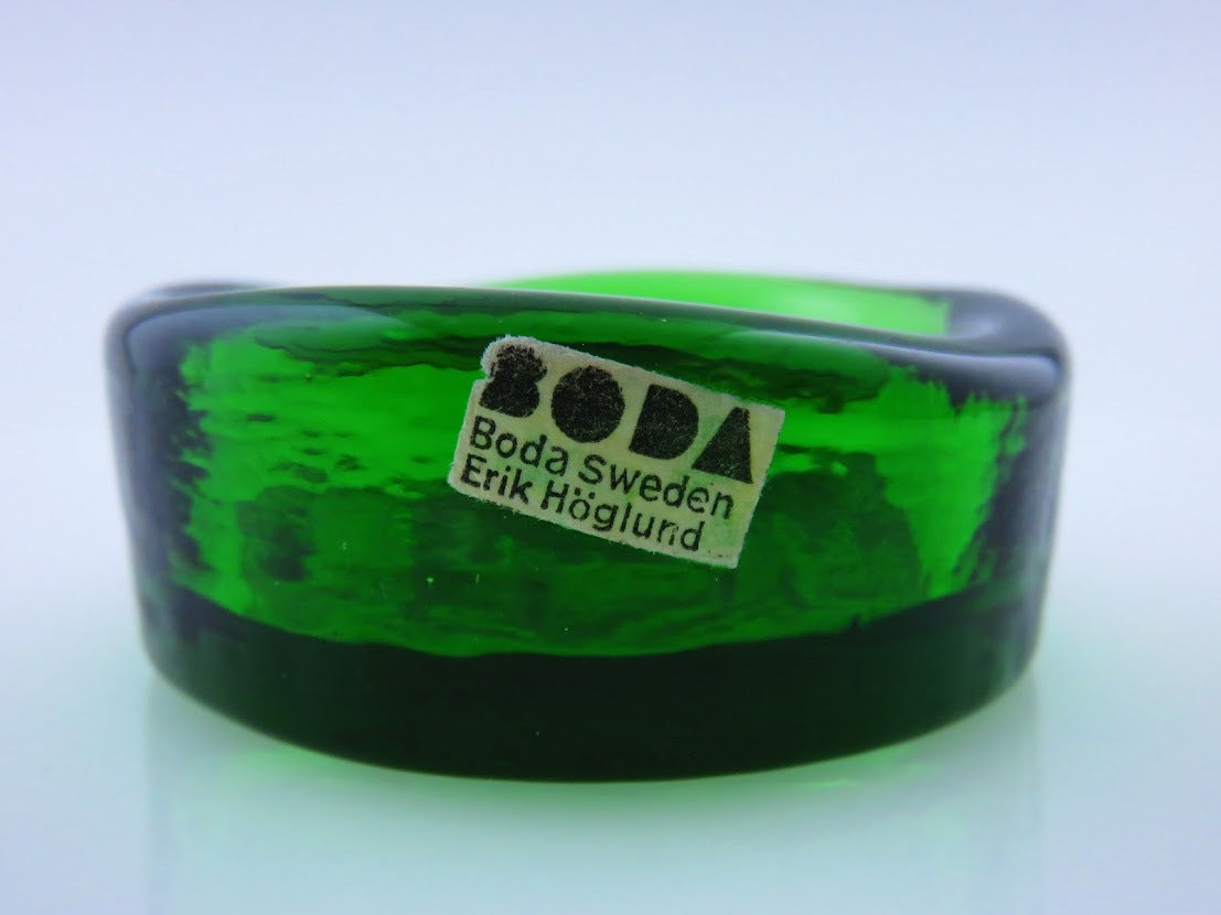 BODA/ボダ Erik Hoglund/エリック・ホグラン アッシュトレイ ネコ グリーン 灰皿 丸 7cm BODAシールあり