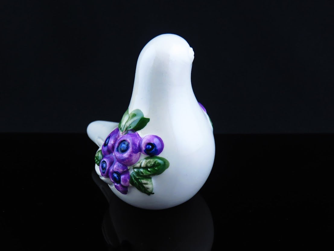 DECO/デコ Rosa Ljung/ローサユング 鳥 花柄 白×パープル 置物