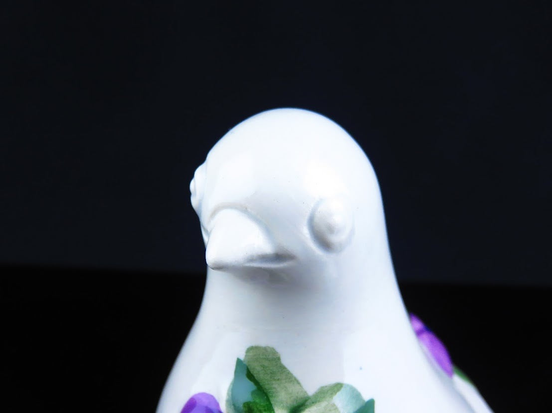 DECO/デコ Rosa Ljung/ローサユング 鳥 花柄 白×パープル 置物