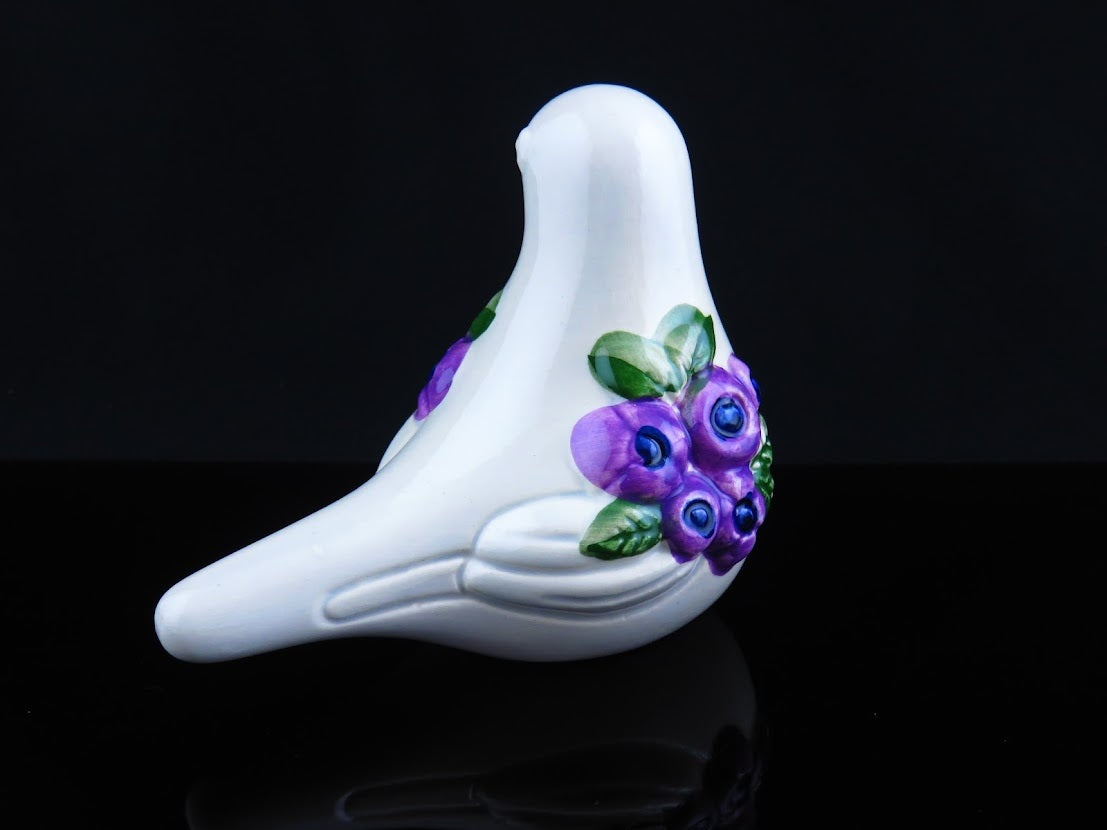 DECO/デコ Rosa Ljung/ローサユング 鳥 花柄 白×パープル 置物 – 北欧 
