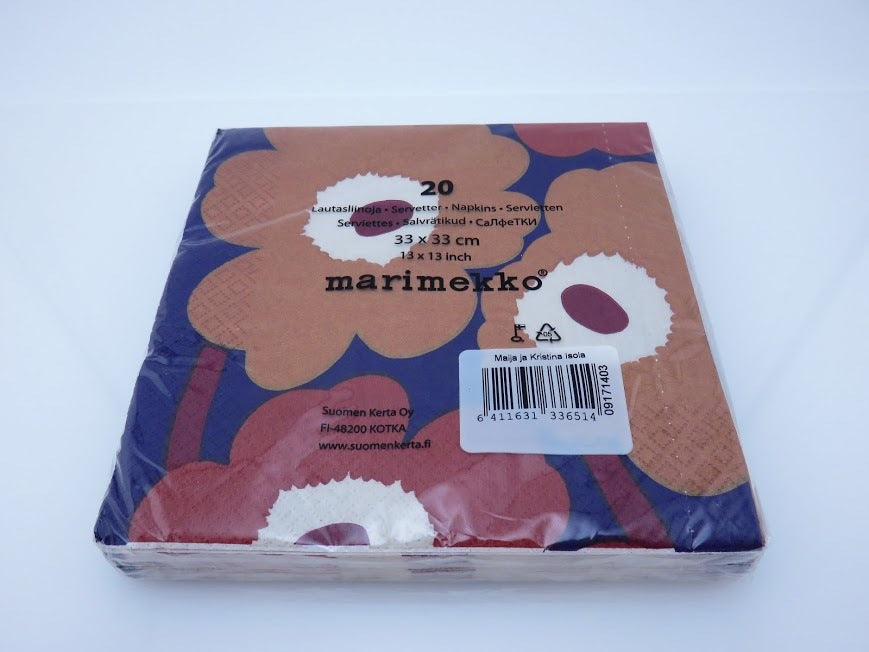 marimekko/マリメッコ UNIKKO/ウニッコ ペーパーナプキン 20枚 33×33cm 廃盤 茶色